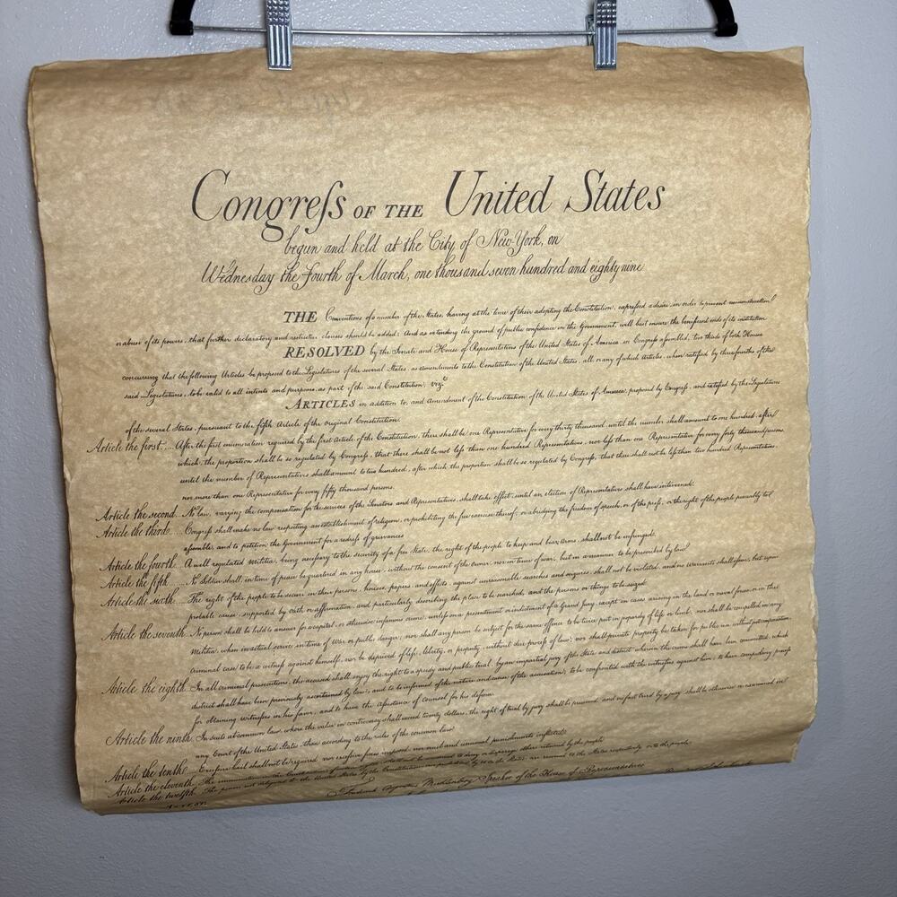 The Declaration of Independence Replica 28.5"x22.5" Antiqued Parch 3 Papers